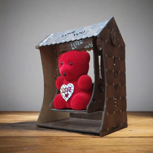 Handcrafted Love Teddy Bear Swing – Unique Romantic Gift and Home Decor